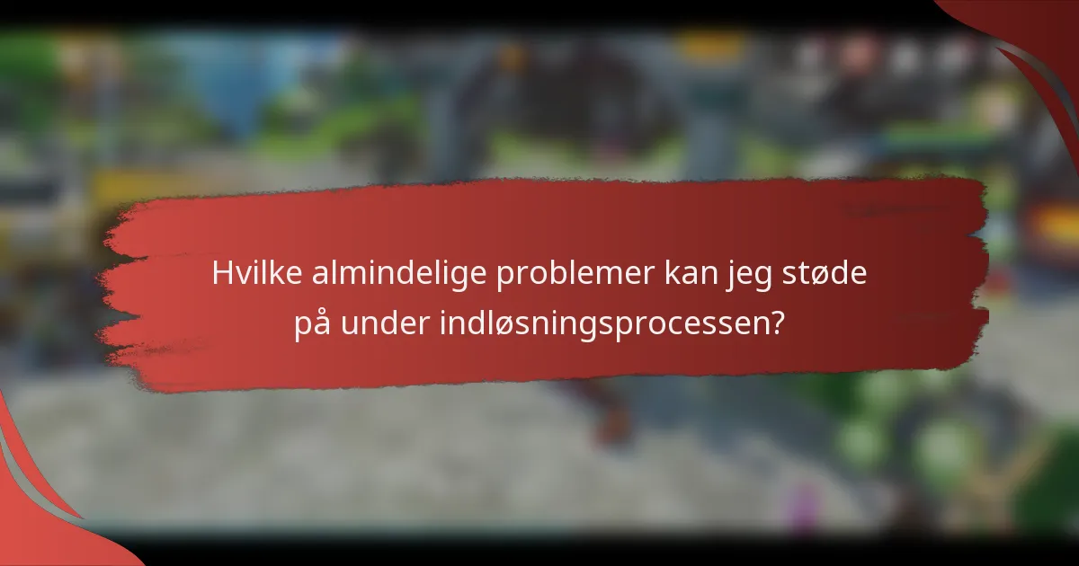 Hvilke almindelige problemer kan jeg støde på under indløsningsprocessen?